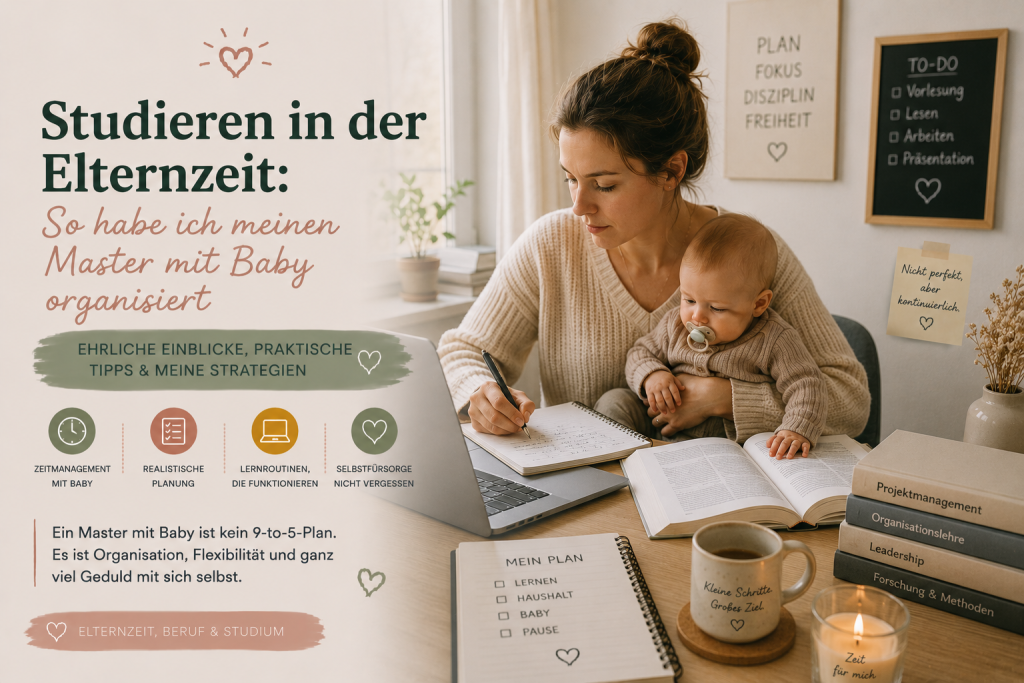 Wenn ich erzähle, dass ich in der Elternzeit meinen Master mache, reagieren die meisten mit einem bewundernden „Wow, wie schaffst du das?“. Ich will ehrlich erzählen, wie ein Master mit Baby wirklich aussieht.