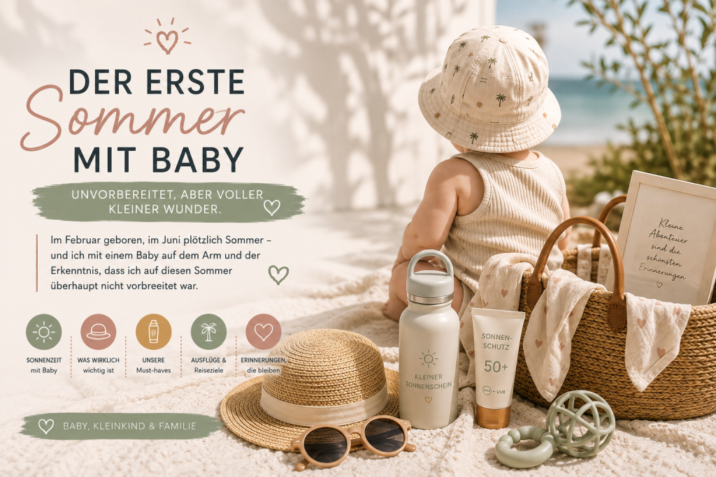 Im Februar geboren, im Juni plötzlich Sommer – und ich mit einem Baby auf dem Arm und der Erkenntnis, dass ich auf diesen Sommer überhaupt nicht vorbereitet war.