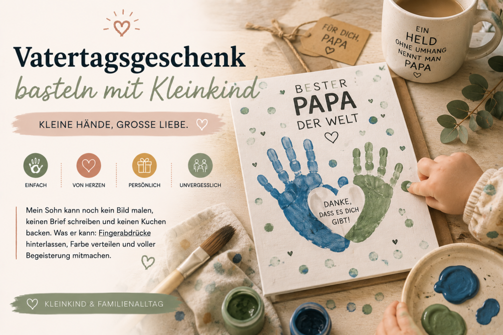Mein Sohn kann noch kein Bild malen, keinen Brief schreiben und keinen Kuchen backen. Was er kann: Fingerabdrücke hinterlassen, Farbe verteilen und voller Begeisterung mitmachen.