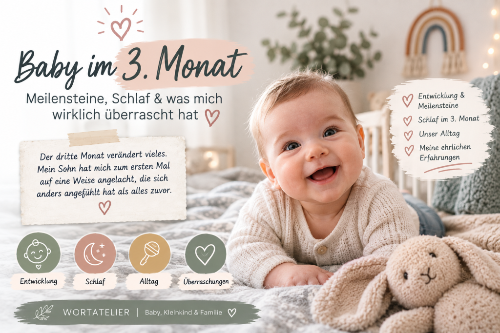 Der dritte Monat verändert vieles. Mein Sohn hat mich zum ersten Mal auf eine Weise angelacht, die sich anders anfühlte als alles zuvor.