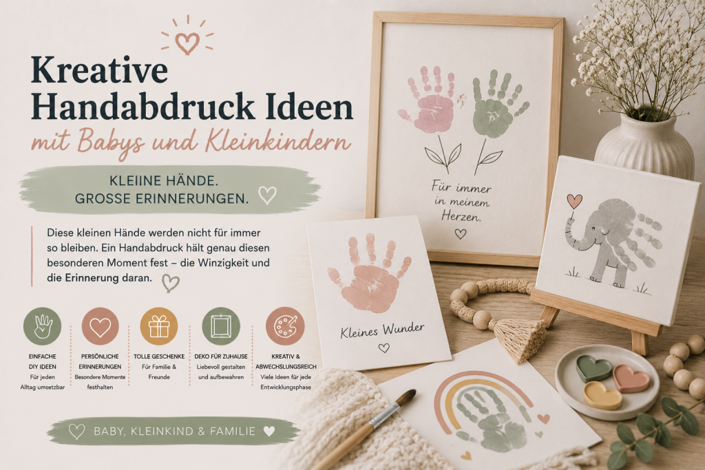 Diese kleinen Hände werden nicht für immer so bleiben. Ein Handabdruck hält genau diesen besonderen Moment fest – die Winzigkeit und die Erinnerung daran.