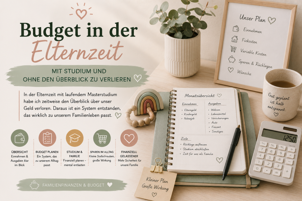 In der Elternzeit mit laufendem Masterstudium habe ich zeitweise den Überblick über unser Geld verloren. Daraus ist ein System entstanden, das wirklich zu unserem Familienleben passt.