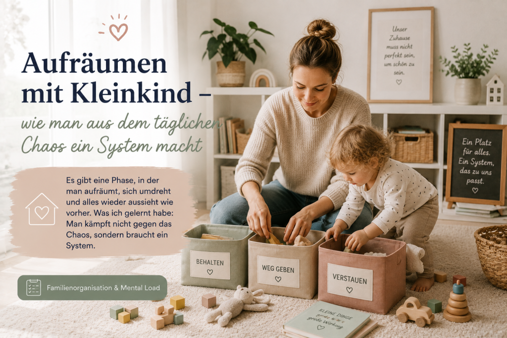 Es gibt eine Phase, in der man aufräumt, sich umdreht und alles wieder aussieht wie vorher. Was ich gelernt habe: Man kämpft nicht gegen das Chaos, sondern braucht ein System.